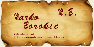 Marko Borokić vizit kartica
